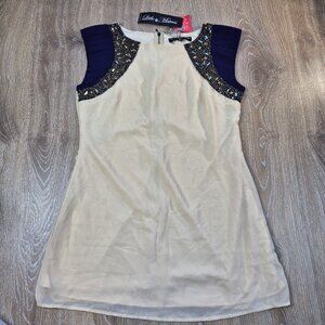 Little Mistress London NWT Shift Dress beaded Sz 12 Vacation Wedding Cocktail